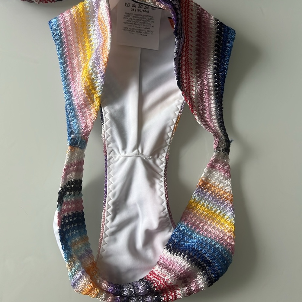 Missoni Multicolor Striped One-Shoulder Bikini — Blue Strap - Picture 12 of 16